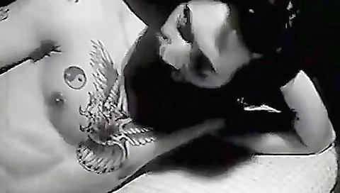 Sexy brunette hair in red lingerie fuck